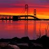 Michigan Mackinac Bridge Sunset paint by numbers