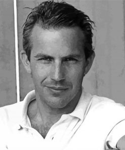 Monochrome Kevin Costner paint by numbers
