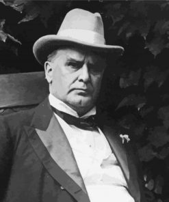 Monochrome William McKinley paint by numbers
