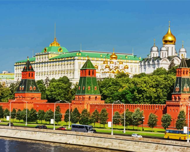 Moscow Kremlin Russia paint by number