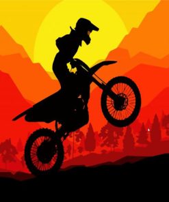 Motocross Silhouette paint by number