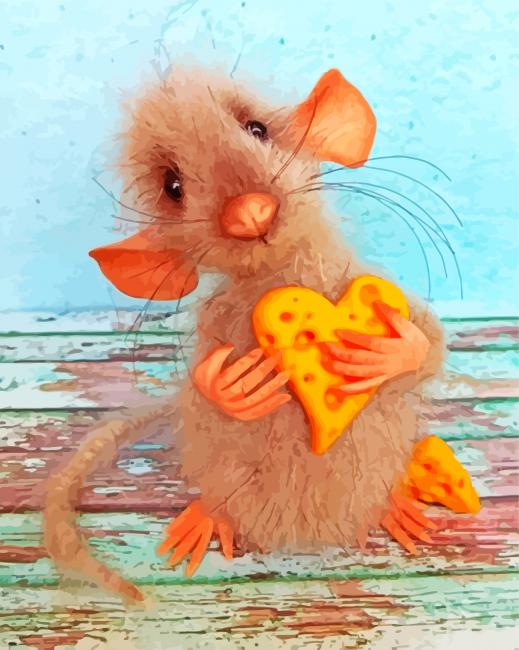 Mouse And Cheese paint by numbers