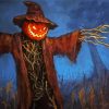 Pumpkin Head Scarecrow paint by number