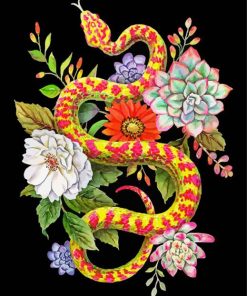 Python Snake And Succulent paint by number