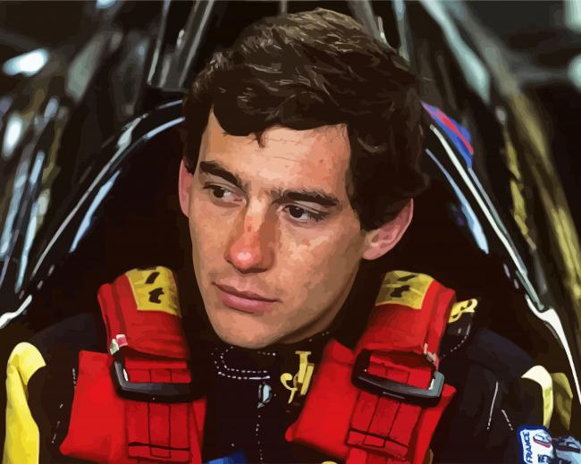 Racing Driver Ayrton Senna paint by number