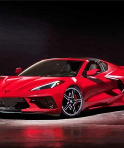 Red Chevrolet Corvette C8 paint by numbers