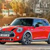 Red Mini Cooper Car paint by numbers
