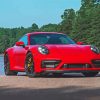 Red Porsche 911 paint by number