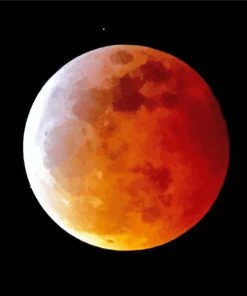 Red Moon Lunar Eclipse paint by numbers