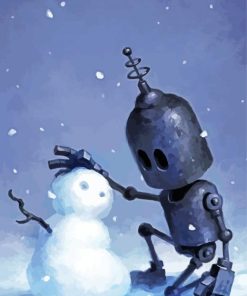 Robot And Snow paint by number