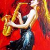 Saxophone Lady Art paint by number