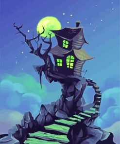 Scary Haunted House paint by numbers