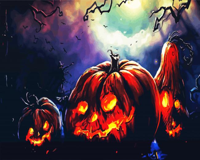 Scary Pumpkins paint by number