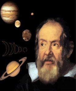 Scientist Galileo Galilei paint by numbers