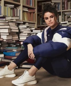 Selena Wearing Puma Jacket paint by number