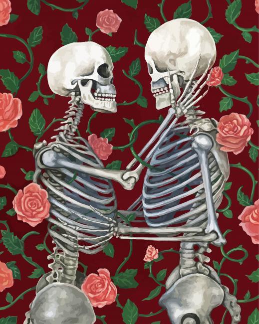 Skeleton Couple paint by number