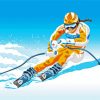 Skier Illustration Art paint by number