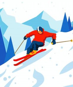 Skier Illustration paint by number