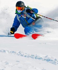 Skier Man Sport paint by number