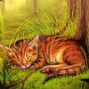 Sleepy Wild Cat paint by number