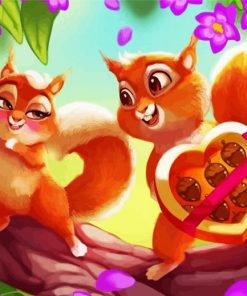 Squirrels Couple paint by numbers