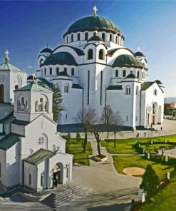 Temple Of Saint Sava Serbia paint by number