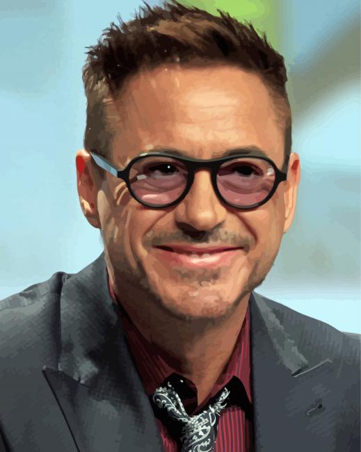 The American Actor Robert Downey Jr paint by number