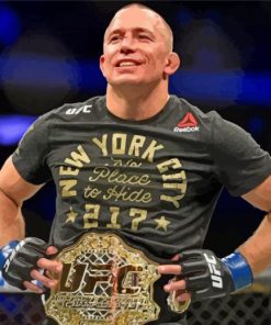 The Canadian Fighter Georges St Pierre paint by number