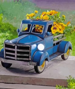 Truck And Flowers paint by number