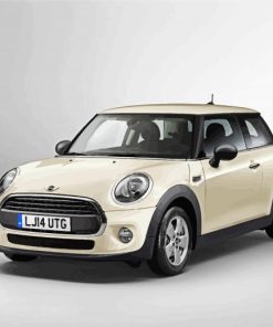 White Minicooper Car paint by numbers