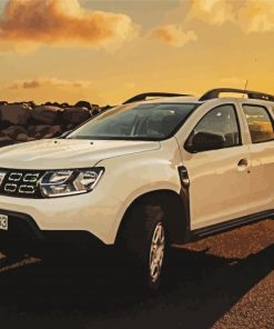 White Dacia Duster paint by number