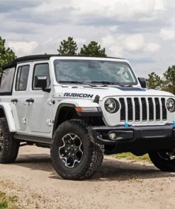 White Jeep Car paint by numbers