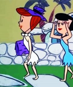 Wilma And Betty Cartoon paint by numbers