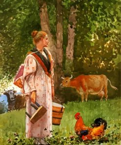 Winslow Homer The Milk Maid paint by numbers