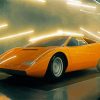 Yellow Lamborghini Countach paint by number