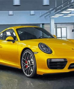 Yellow Porsche 911 paint by number