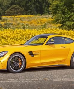 Yellow Mercedes Amg Gt Car paint by numbers
