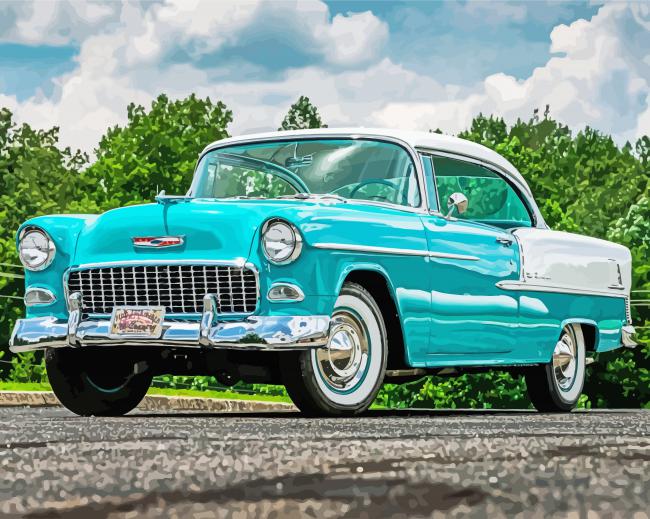 1955 Blue chevrolet paint by number