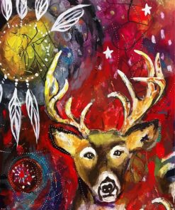 Abstract Deer Dreamcatcher paint by numbers