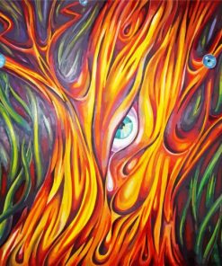 Abstract Eyes Trees paint by numbers