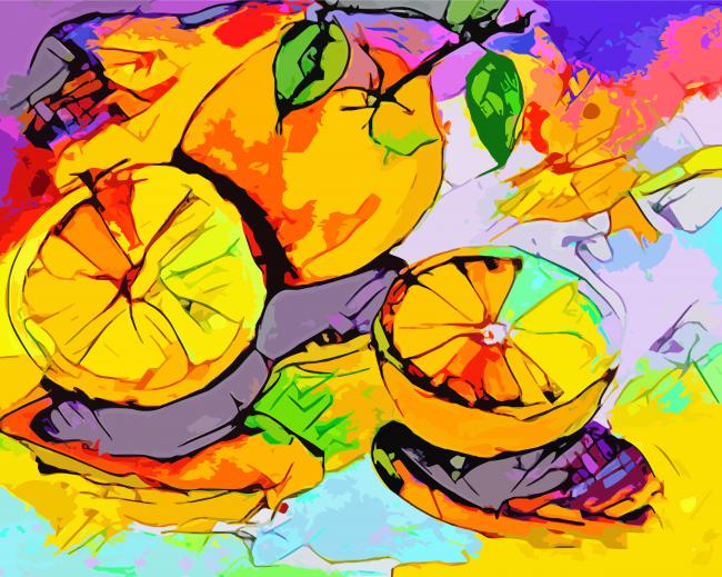 Abstract Oranges Modern Food Art paint by number