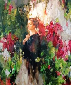 Abstract Woman With Flowers paint by number