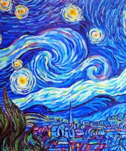 Abstract The Starry The Night paint by numbers