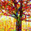 Abstract Trees Art paint by numbers