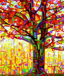 Abstract Trees Art paint by numbers