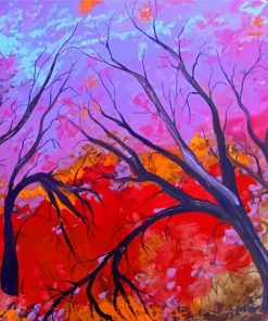 Abstract Trees paint by numbers