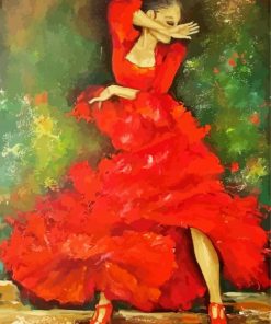 Abstract Woman Dancing Flamenco paint by numbers