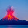 Active Krakatoa Volcano paint by numbers