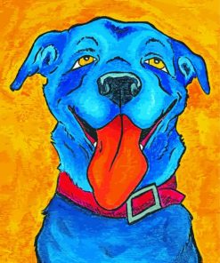 Adorable Blue Dog Art paint by numbers