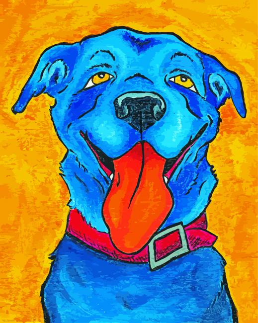 Adorable Blue Dog Art paint by numbers